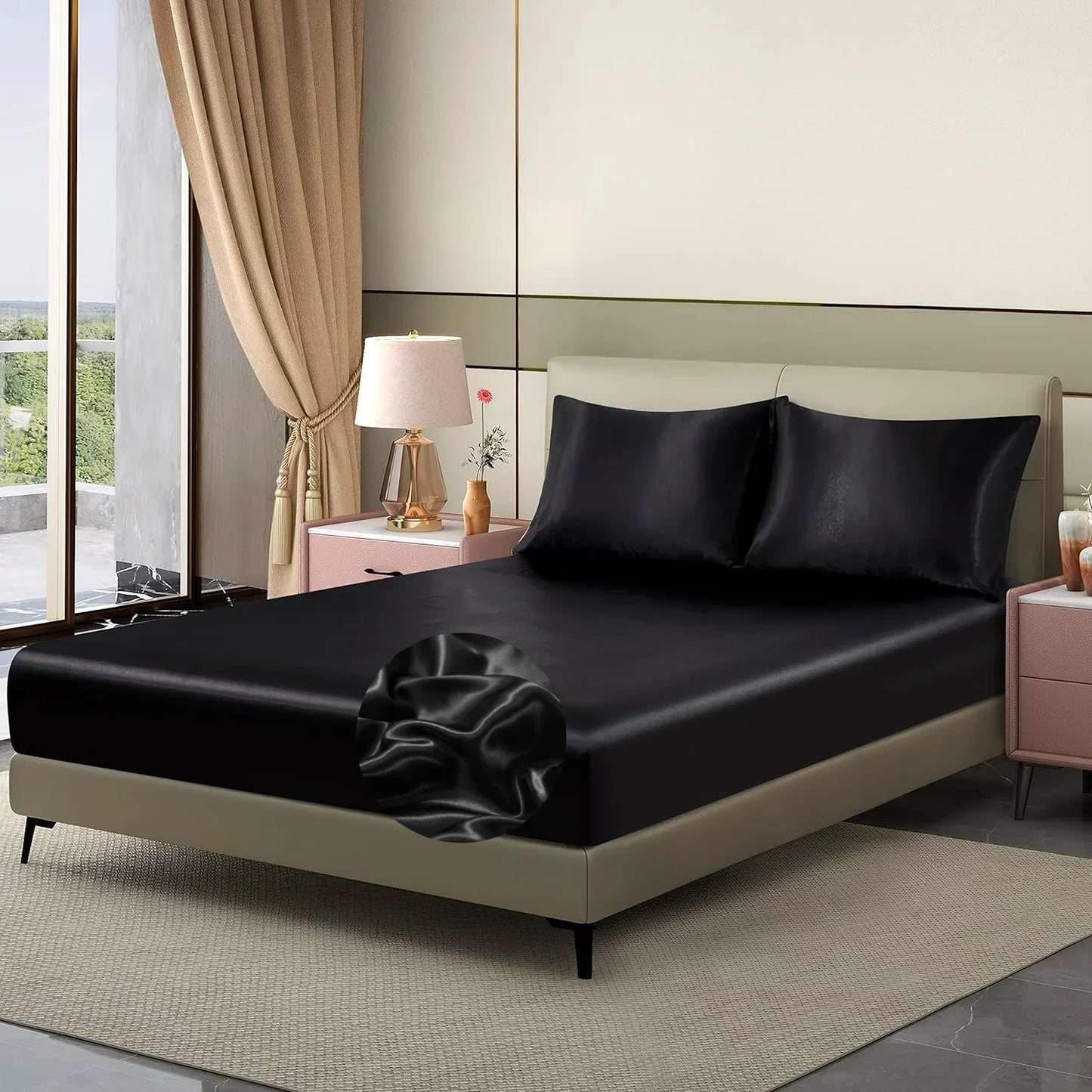 LuxSilk Satin Fitted Sheet – Premium Satin Comfort