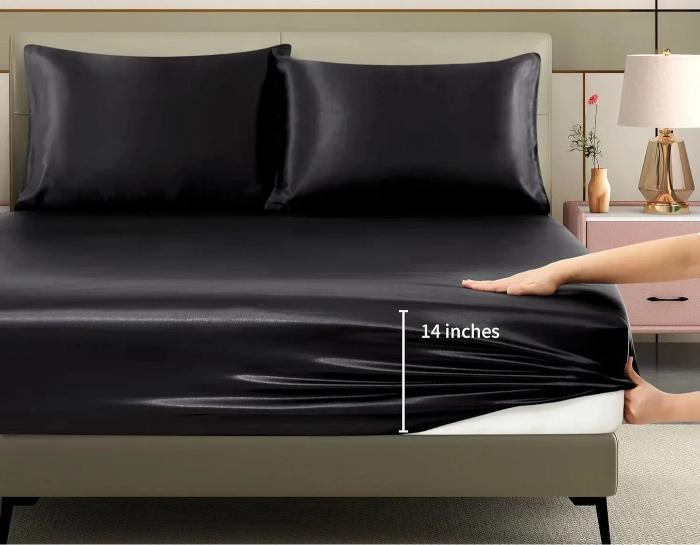 LuxSilk Satin Fitted Sheet – Premium Satin Comfort